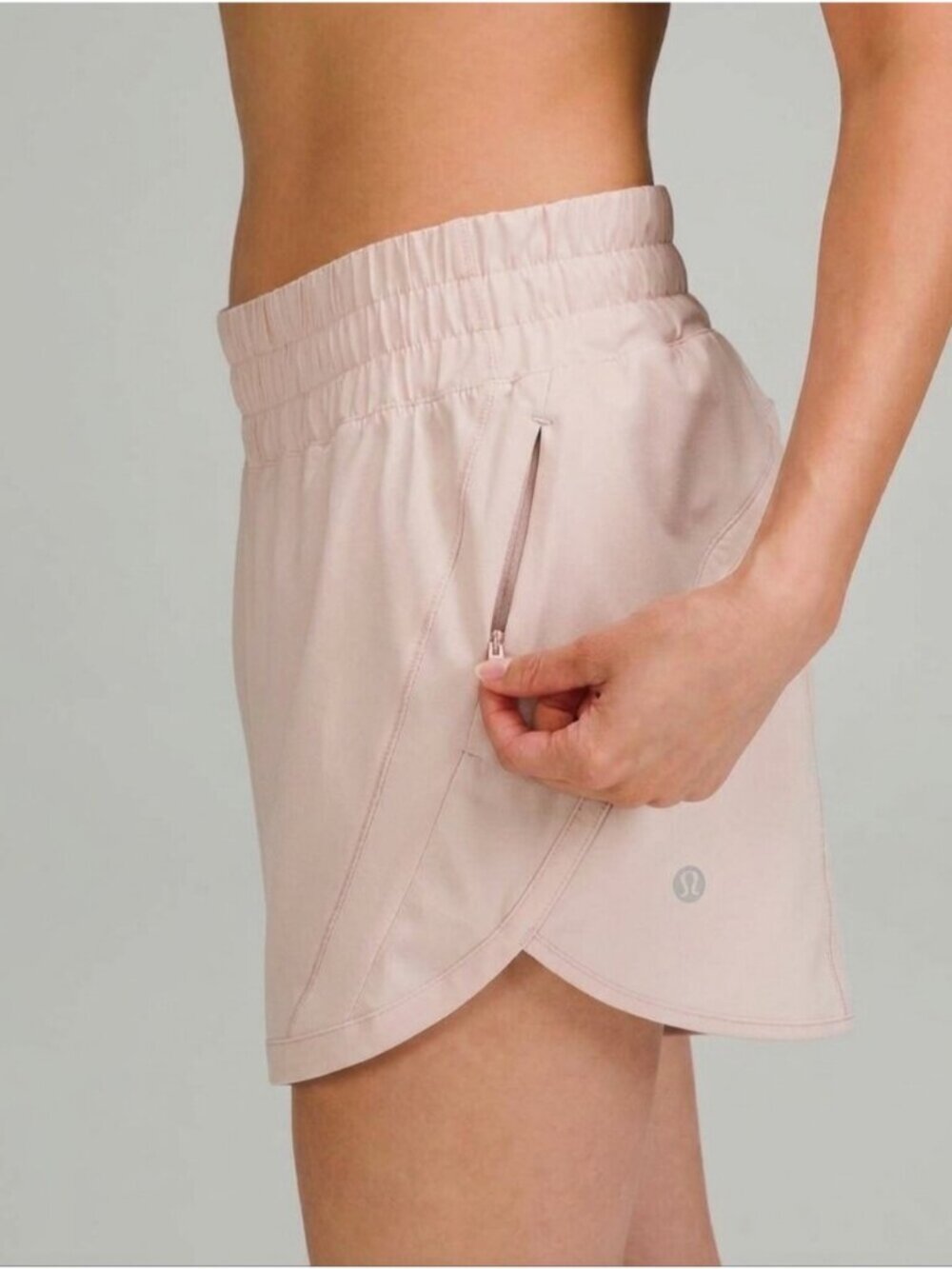 Lululemon Track That Mid-Rise Lined Shorts Size 6 Fits Small Pale Pink Running